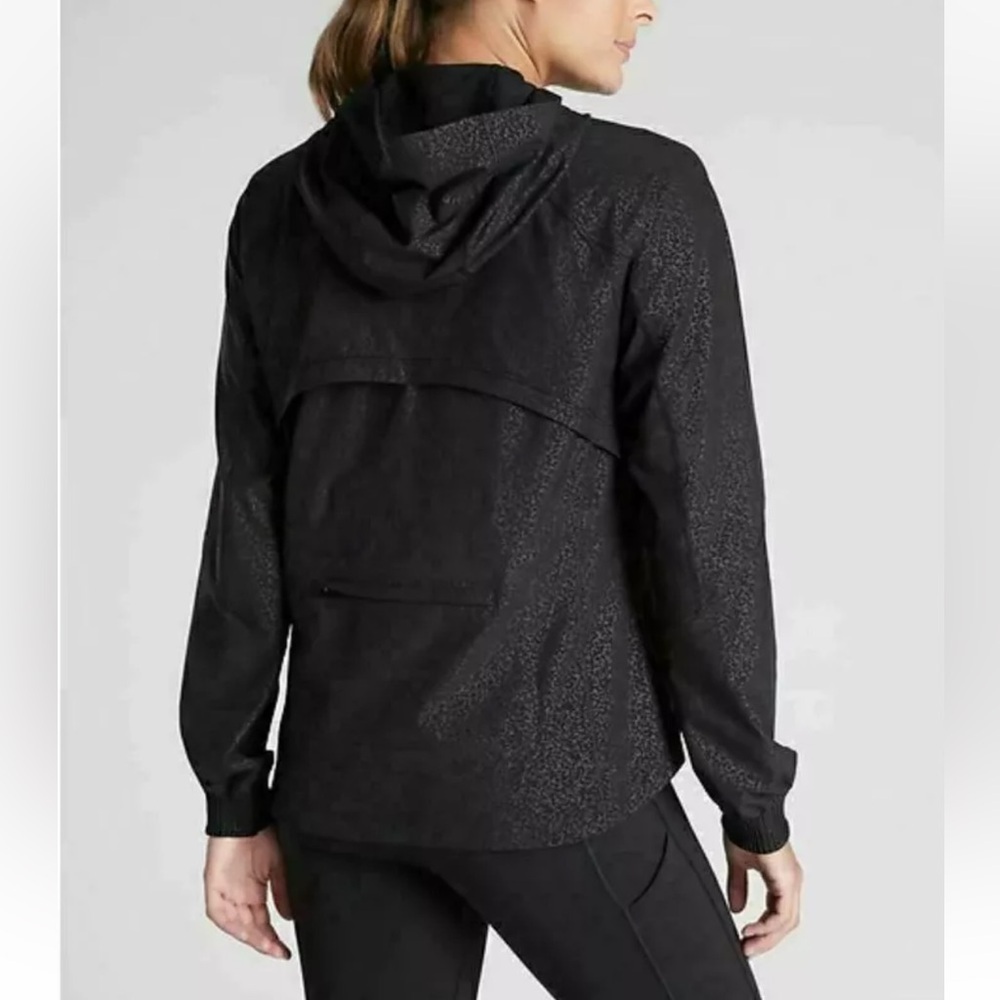 NWOT Athleta Racer Running Free Jacket Printed Black Cosmos Hooded Women - Picture 3 of 15